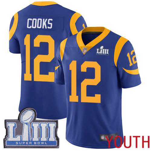 Los Angeles Rams Limited Royal Blue Youth Brandin Cooks Alternate Jersey NFL Football #12 Super Bowl LIII Bound Vapor Untouchable